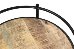 Miliboo Bibliothèque Et Étagère|Bibliothèque Et Étagère-Support de plantes modulable en bois manguier massif et métal noir L50 cm THREE