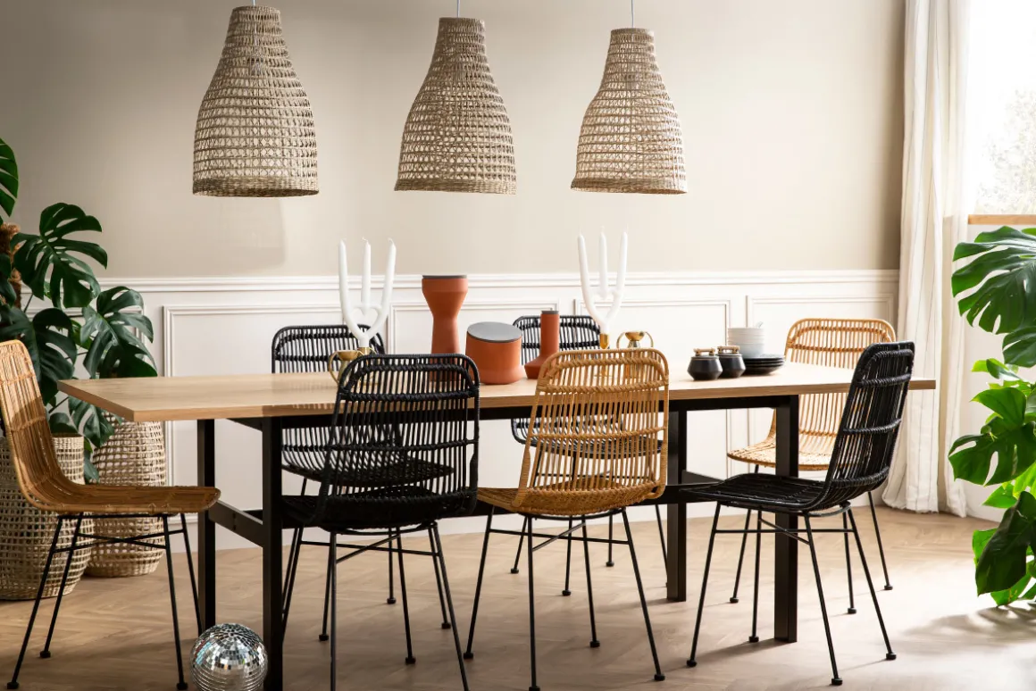 Miliboo Suspension|Suspension-Suspension cloche ajourée en rotin naturel D36 cm PAMPA