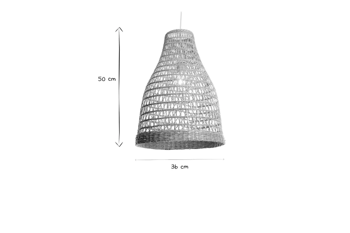 Miliboo Suspension|Suspension-Suspension cloche ajourée en rotin naturel D36 cm PAMPA