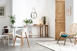 Miliboo Table À Manger Fixe-Table à manger design blanc ronde D90 cm CALISTA