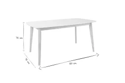 Miliboo Table À Manger Fixe-Table à manger design blanc et bois clair L120 cm LEENA