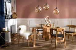 Miliboo Table À Manger Fixe-Table à manger design en verre transparent et bois clair L160 cm BACCO