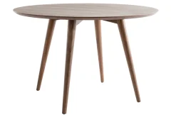 Miliboo Table À Manger Fixe-Table à manger design ronde noyer D120 cm LIVIA