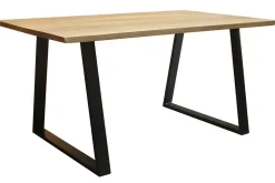 Miliboo Table À Manger Fixe-Table à manger en bois manguier massif et métal noir L160 cm VIJAY