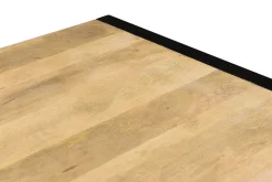 Miliboo Table À Manger Fixe-Table à manger en bois manguier massif et métal noir rectangulaire L175 cm BERGEN