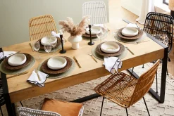 Miliboo Table À Manger Fixe-Table à manger en bois manguier massif et métal noir rectangulaire L175 cm BERGEN