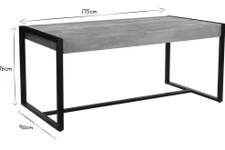 Miliboo Table À Manger Fixe-Table à manger en bois manguier massif et métal noir rectangulaire L175 cm BERGEN