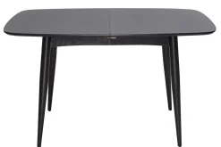 Miliboo Table Extensible-Table à manger extensible rectangulaire en bois noir L130-160 cm NORDECO