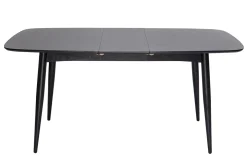 Miliboo Table Extensible-Table à manger extensible rectangulaire en bois noir L130-160 cm NORDECO