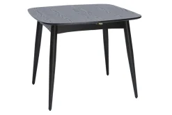 Miliboo Table Extensible-Table à manger extensible carrée en bois noir L90-130 cm NORDECO
