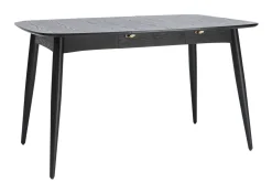 Miliboo Table Extensible-Table à manger extensible carrée en bois noir L90-130 cm NORDECO