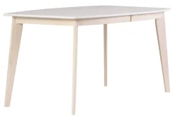 Miliboo Table Extensible-Table à manger extensible scandinave blanc et bois clair L150-200 cm LEENA