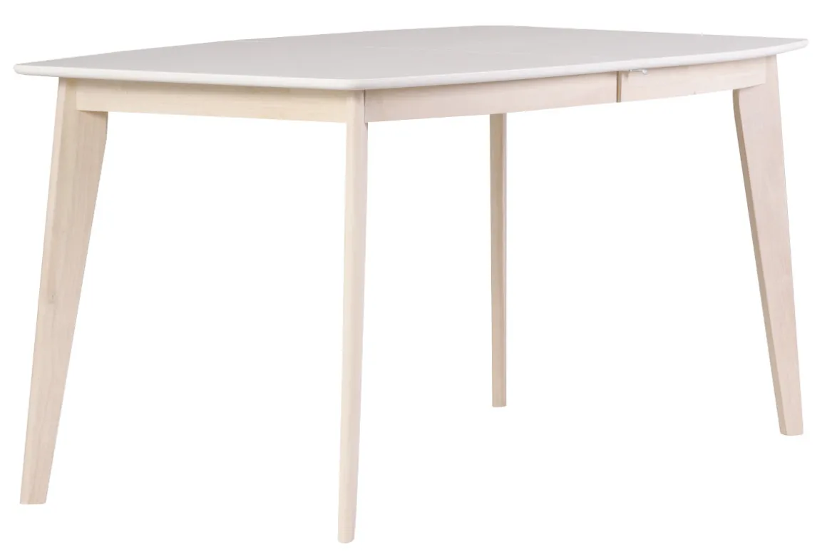 Miliboo Table Extensible-Table à manger extensible scandinave blanc et bois clair L150-200 cm LEENA