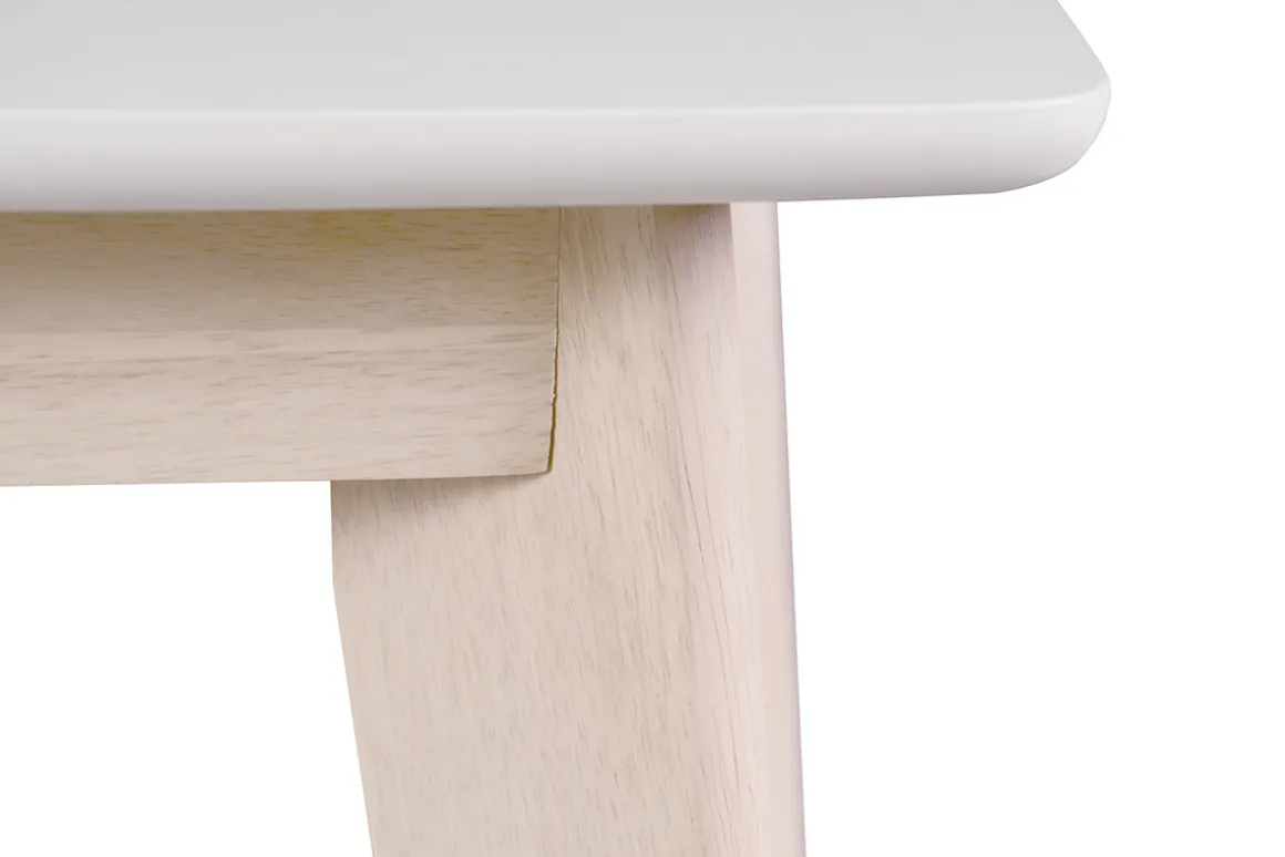 Miliboo Table Extensible-Table à manger extensible scandinave blanc et bois clair L150-200 cm LEENA