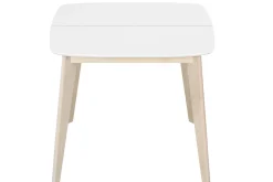 Miliboo Table Extensible-Table à manger extensible scandinave carrée blanche et bois L90-130 cm LEENA