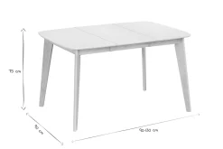 Miliboo Table Extensible-Table à manger extensible scandinave carrée blanche et bois L90-130 cm LEENA