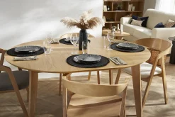 Miliboo Table Extensible-Table à manger extensible ovale en bois foncé L150-200 MARIK