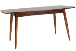 Miliboo Table Extensible-Table à manger extensible rectangulaire en bois foncé L130-160 cm NORDECO