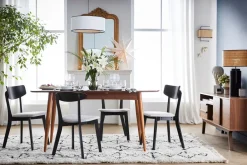 Miliboo Table Extensible-Table à manger extensible rectangulaire en bois foncé L130-160 cm NORDECO