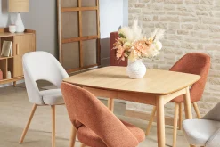 Miliboo Table Extensible-Table à manger extensible carrée en bois clair L90-130 cm NORDECO