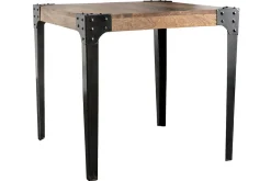 Miliboo Table À Manger Fixe-Table à manger industrielle en acier et bois manguier massif L80 cm MADISON