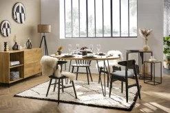 Miliboo Table À Manger Fixe-Table à manger ovale en bois manguier massif L160 cm VIBES