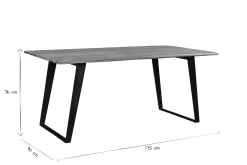 Miliboo Table À Manger Fixe-Table à manger rectangulaire en bois massif et métal noir L175 cm KORA