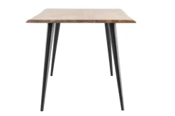 Miliboo Table À Manger Fixe-Table à manger rectangulaire industrielle en bois massif et métal noir L175 cm EDGE