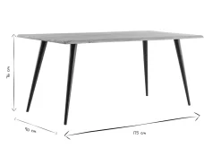 Miliboo Table À Manger Fixe-Table à manger rectangulaire industrielle en bois massif et métal noir L175 cm EDGE