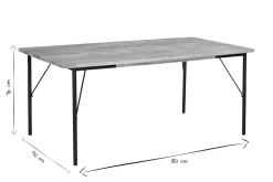 Miliboo Table À Manger Fixe-Table à manger rectangulaire en bois manguier massif et métal noir L180 cm JUDE