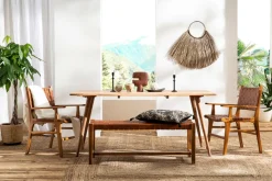 Miliboo Table À Manger Fixe-Table à manger rectangulaire en bois massif L175 cm SAVANA