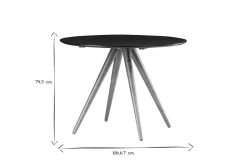 Miliboo Table À Manger Fixe-Table à manger ronde design noyer et noir D106 cm WALFORD