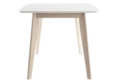 Miliboo Table À Manger Fixe-Table à manger scandinave blanc et bois clair rectangulaire L150 cm LEENA