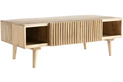 Miliboo Table Basse-Table basse avec portes coulissantes bois manguier massif ALBA