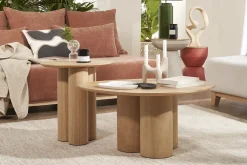Miliboo Table Basse-Table basse design bois clair L78 cm HOLLEN