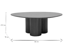 Miliboo Table Basse-Table basse design bois foncé noyer L100 cm HOLLEN