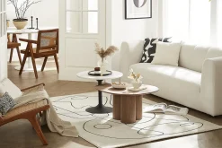 Miliboo Table Basse-Table basse design bois foncé noyer L78 cm HOLLEN