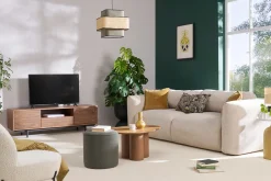 Miliboo Table Basse-Table basse design bois foncé noyer L78 cm HOLLEN