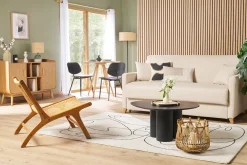 Miliboo Table Basse-Table basse design bois noir L78 cm HOLLEN