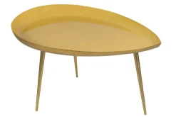 Miliboo Table Basse-Table basse design en acier laqué jaune et doré L80 cm DROP