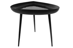 Miliboo Table Basse-Table basse design laquée en acier noir L80 cm DROP