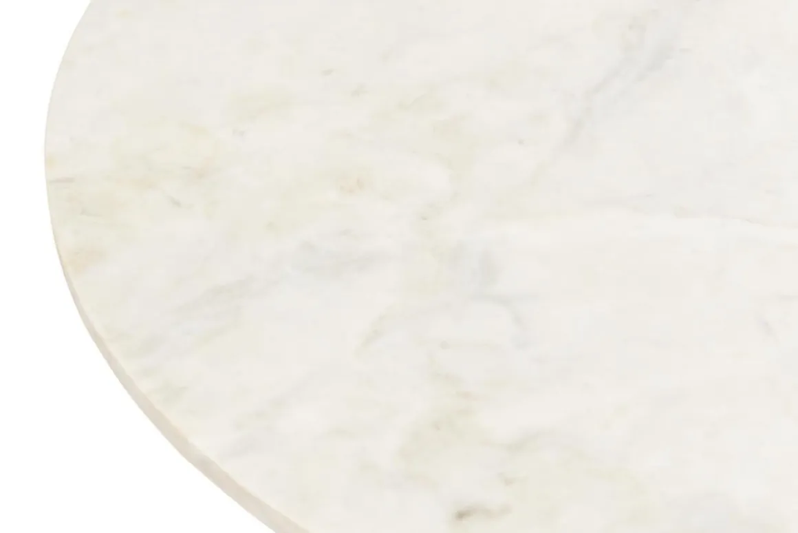 Miliboo Table Basse-Table basse en marbre et métal noir D60 cm COPEN