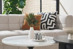 Miliboo Table Basse-Table basse en marbre et métal noir D60 cm COPEN