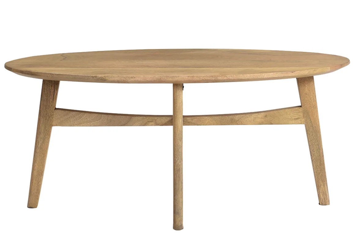 Miliboo Table Basse-Table basse ovale bois manguier massif L100 cm PALEY