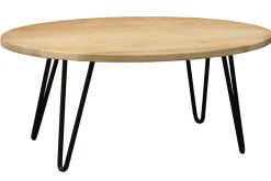 Miliboo Table Basse-Table basse ovale bois manguier massif L100 cm VIBES