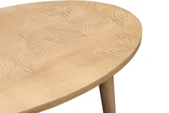 Miliboo Table Basse-Table basse ovale ethnique bois manguier massif gravé L100 cm KAFFIR