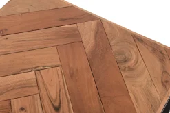 Miliboo Table Basse-Table basse rectangulaire à motifs chevrons en bois massif et métal noir L120 cm STICK