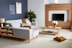 Miliboo Table Basse-Table basse rectangulaire scandinave finition chêne L120 cm BAKAR