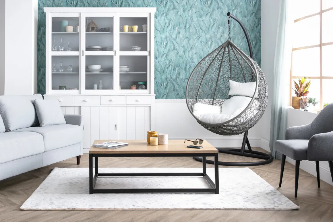 Miliboo Table Basse-Table basse rectangulaire bois clair manguier massif et métal noir L120 cm FACTORY