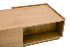 Miliboo Table Basse-Table basse rectangulaire avec rangements 2 tiroirs finition bois clair chêne L120 cm MADERO